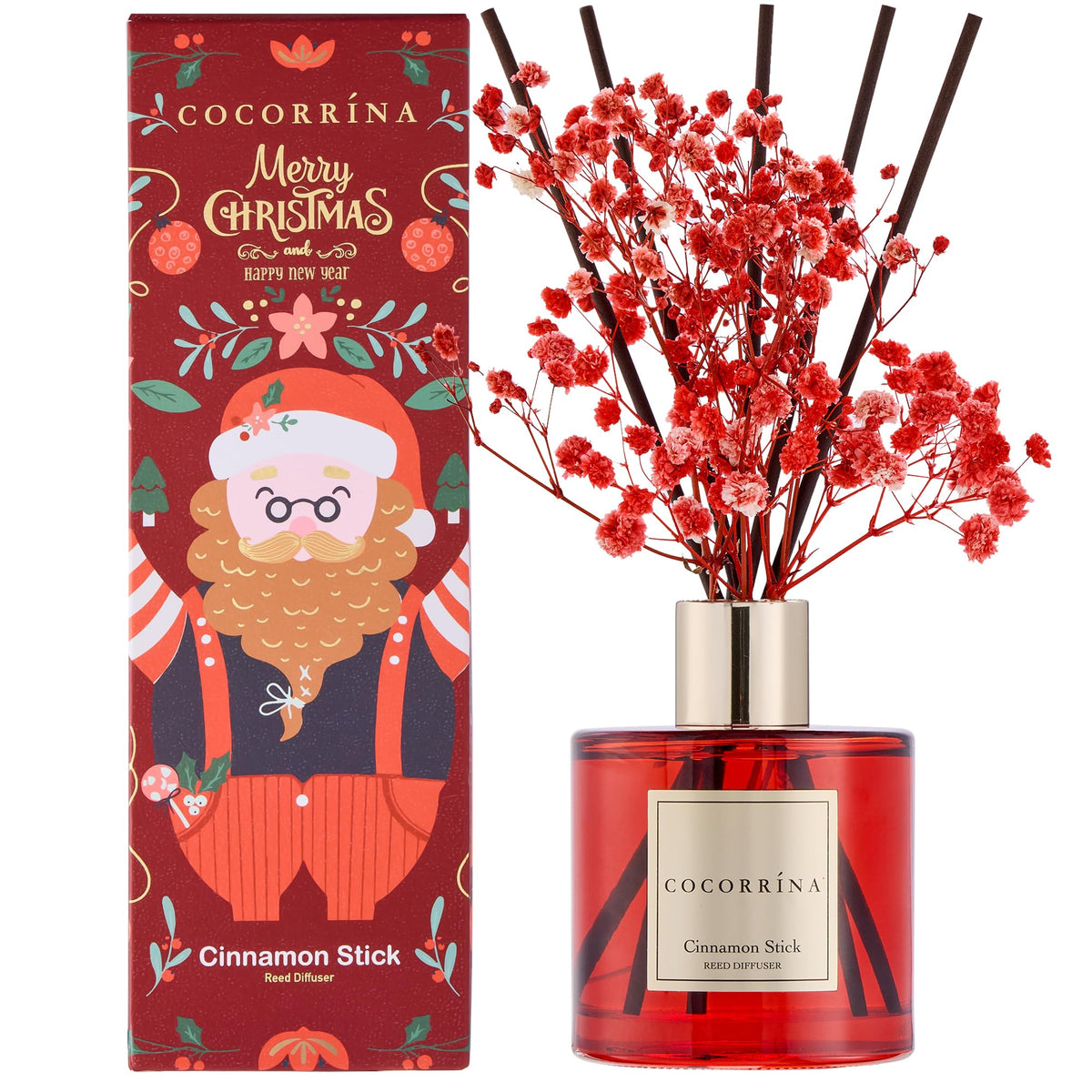 COCORRÍNA Raumduft Reed Diffuser mit 8 Duftstäbchen 200ml- Sauberes Leinen, Natürlich, Langanhaltend, Home Duft ätherisches Öl Reed Diffusor für Badezimmer Regal Dekoration