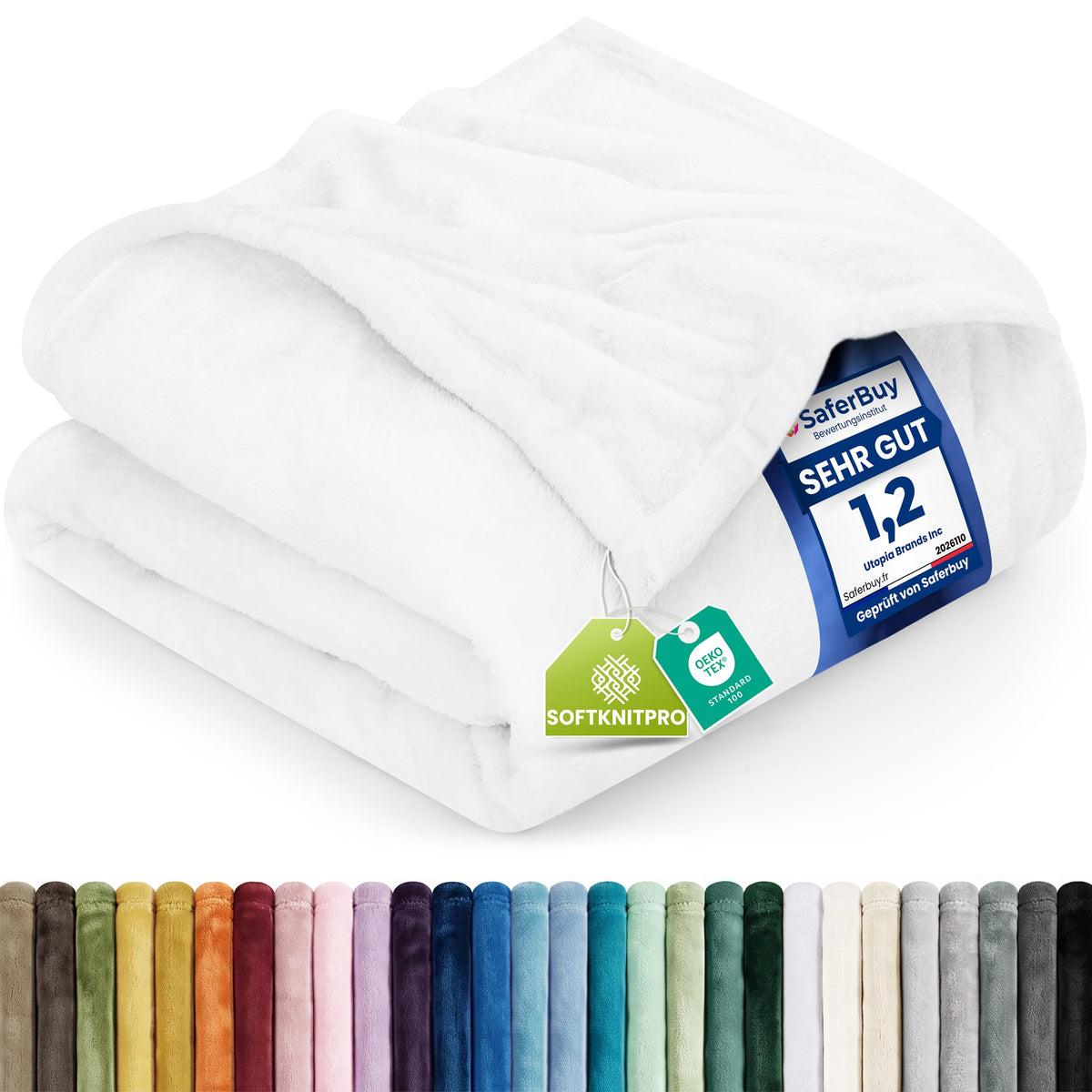 Utopia Bedding Kuscheldecke flauschig Fleecedecke [150x200 cm, Grau]