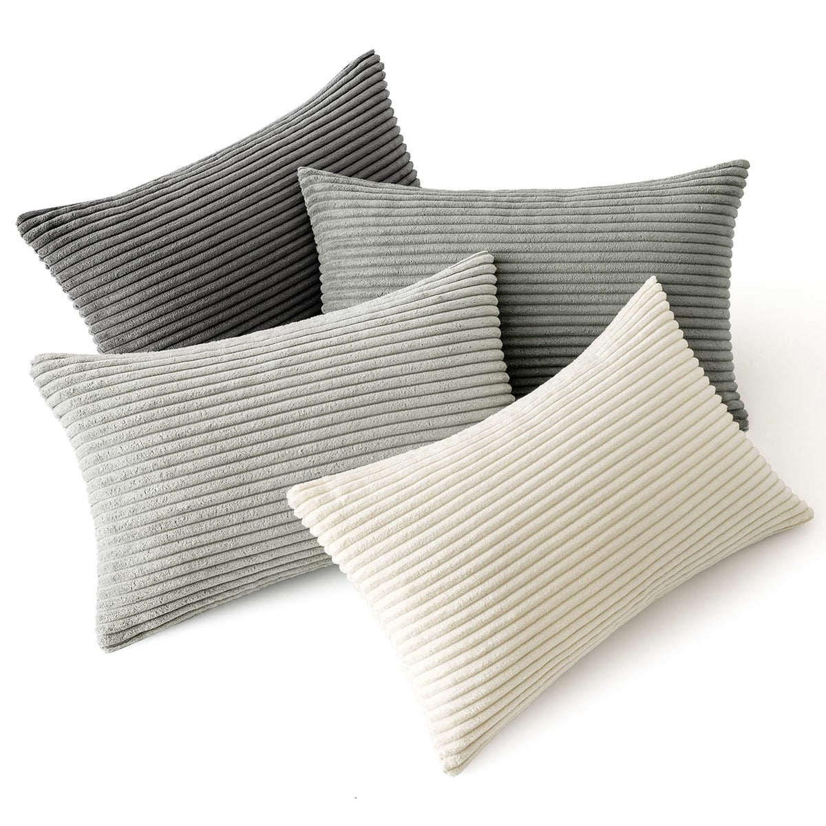 MIULEE Kissenbezug 40x40 4er Set Kordsamt Kissenhülle sofakissen Green