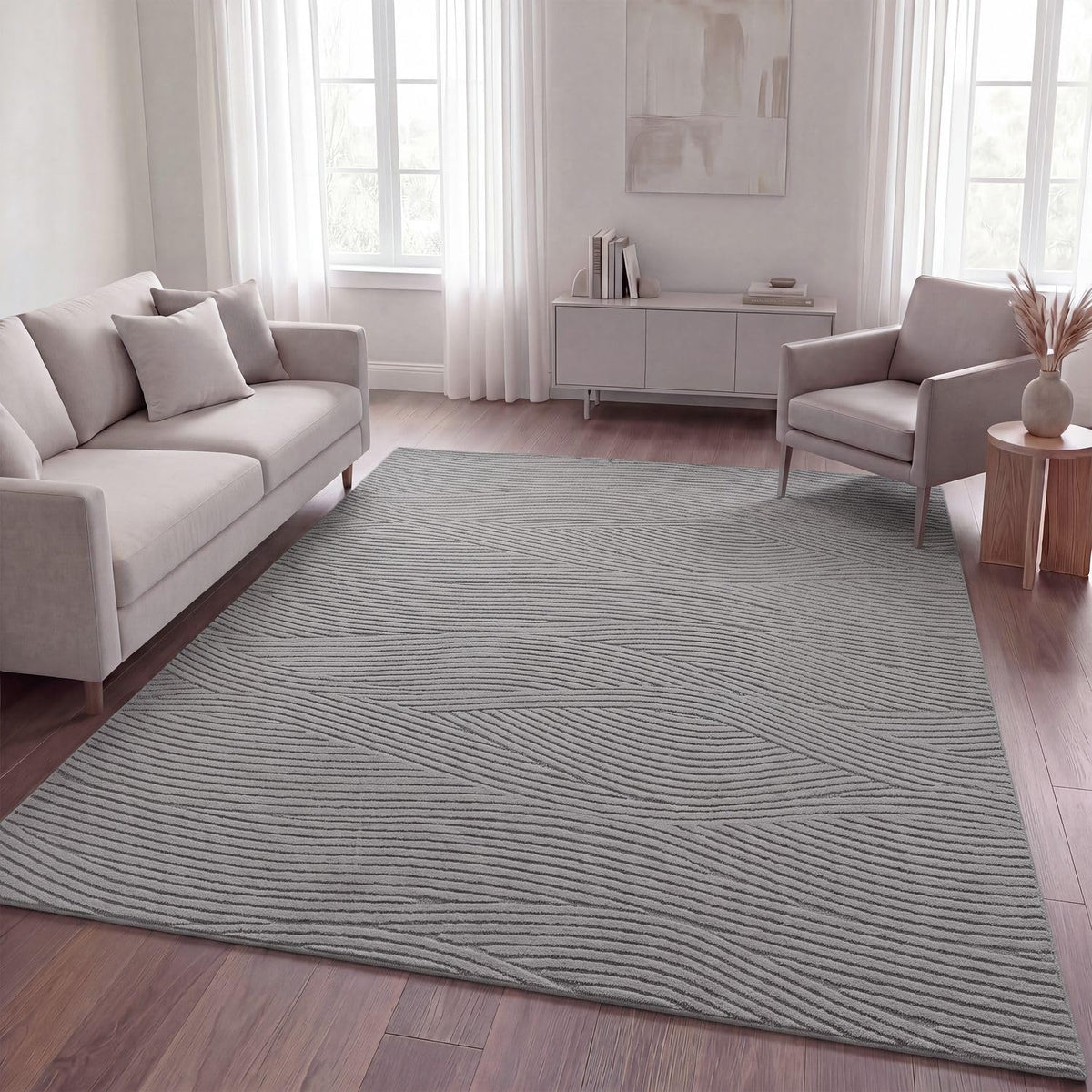 TT Home Wohnzimmer Teppich Schlafzimmer Hochflor Skandinavisches Design Unifarben Geometrisch Boho Style Modern Waschbar, Creme 1, 160x220 cm