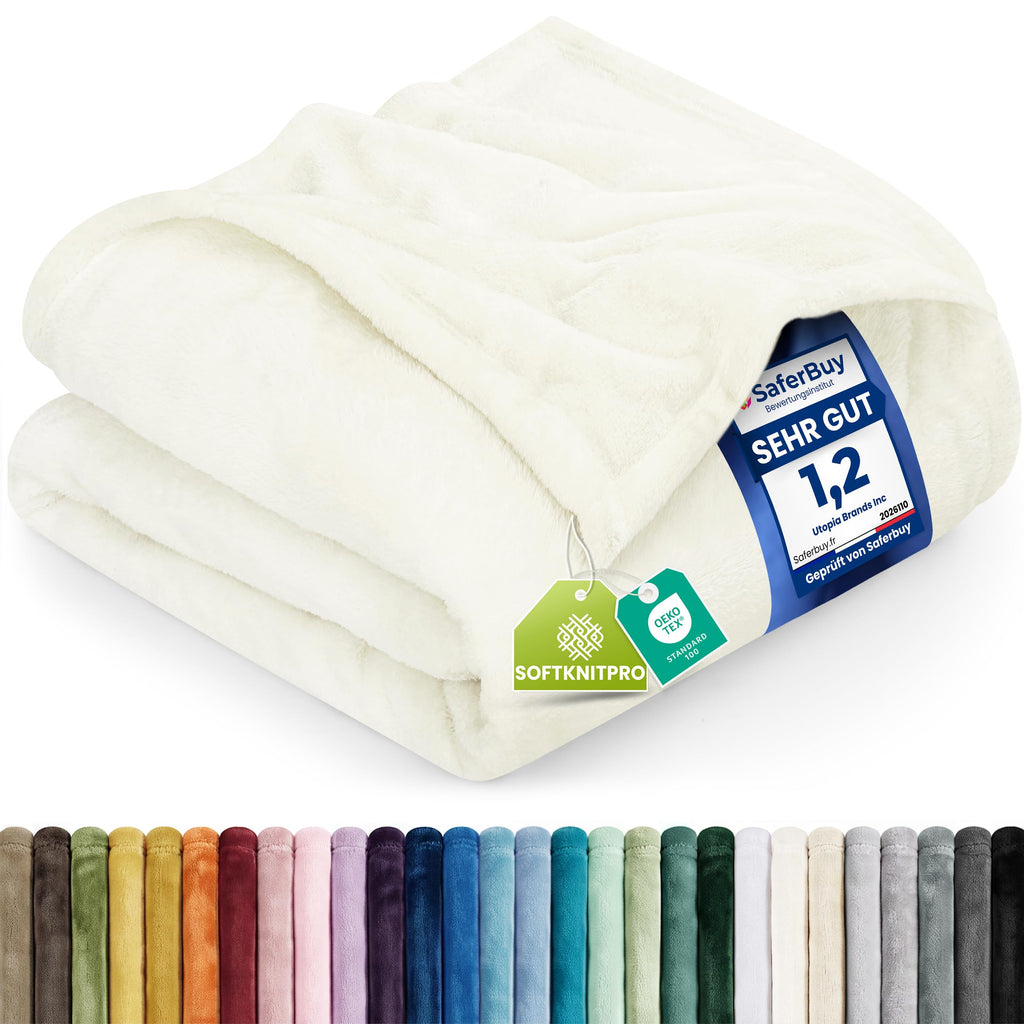 Utopia Bedding Kuscheldecke flauschig Fleecedecke [150x200 cm, Grau]
