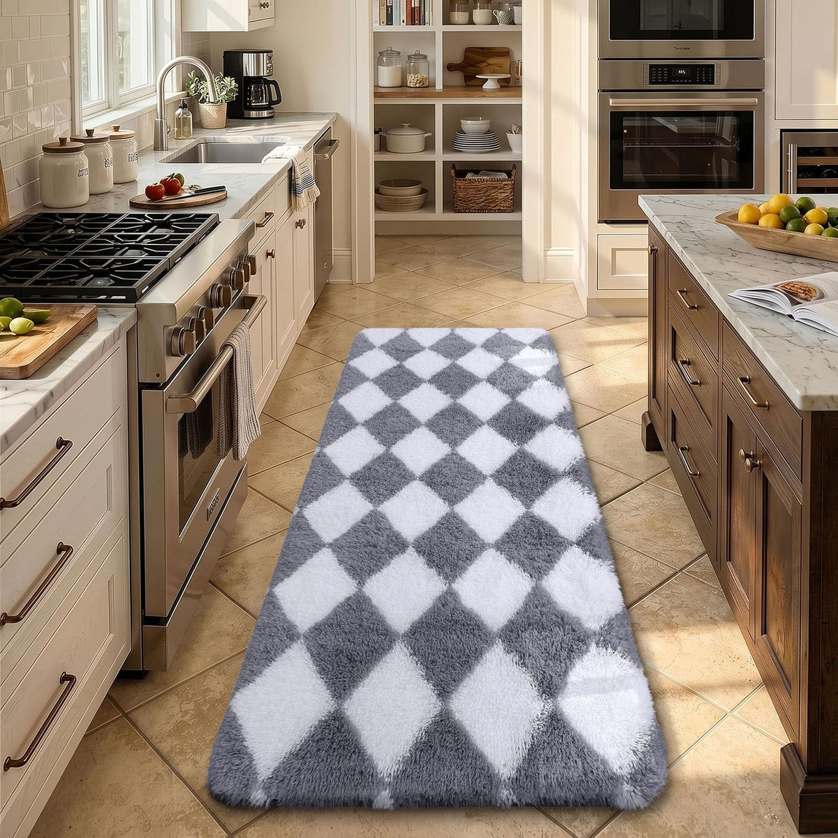 Homaxy Hochflor Waschbar Großer Teppich Wohnzimmer 120 x 160 cm Beige&Creme