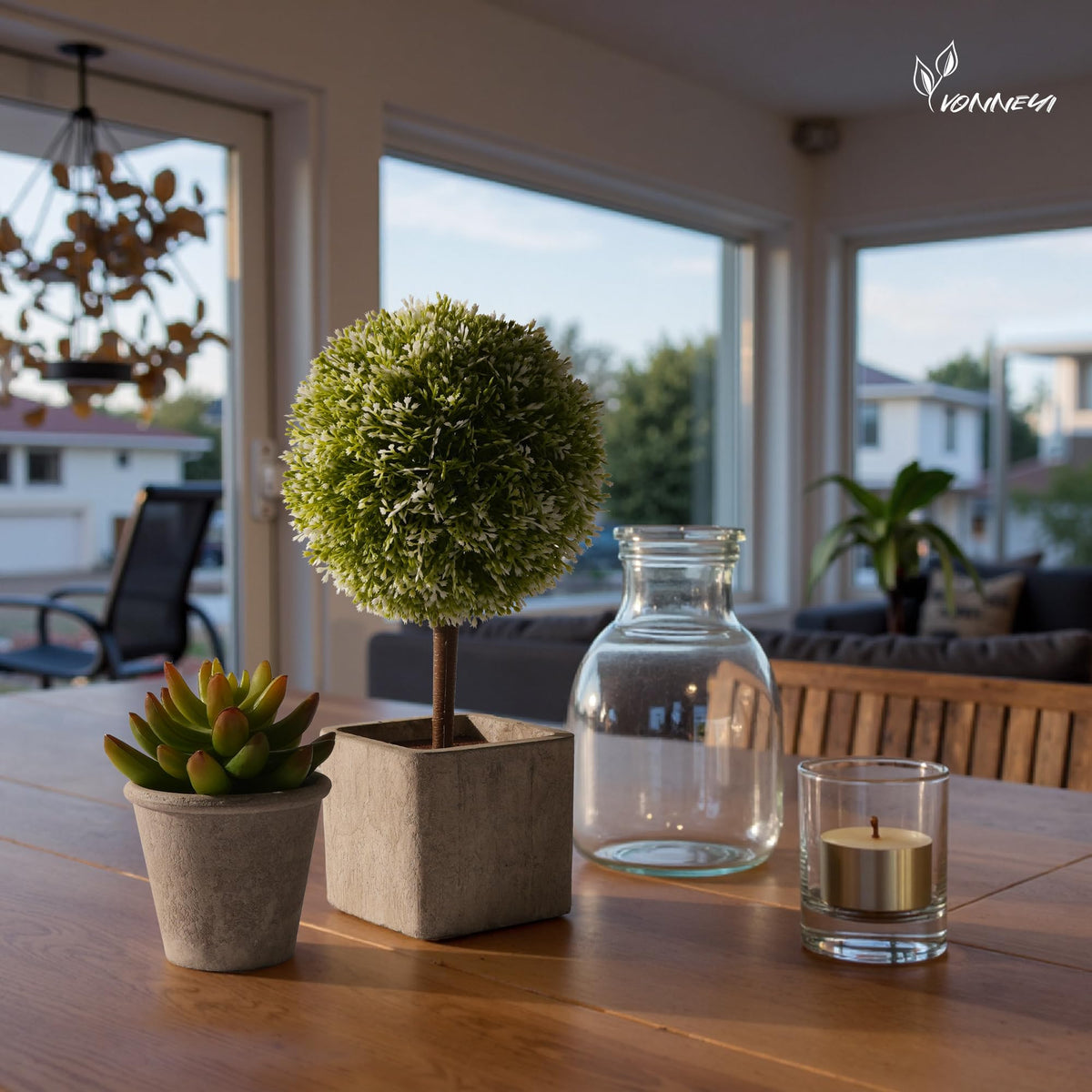 YVONNEYI 4Stück Kunstpflanze, 25.5/14.6 cm Künstliche Pflanzen wie echt für Deko Wohnzimmer, Klein Sukkulenten Künstliche für Office Schlafzimmer Badezimmer Küchen Zuhause Innen Deko