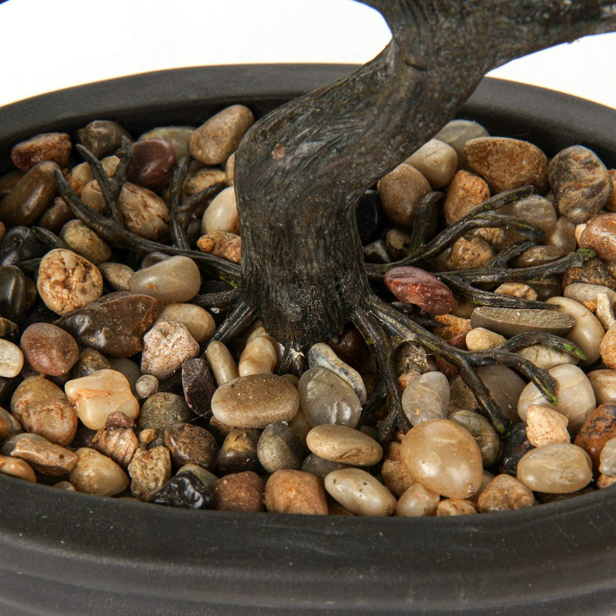 Briful Kunstbonsai Naturgetreue Künstliche Pflanze Kunstbaum Bonsai Zeder Kiefer Podocarpus Plastik Pflanze Kunstpflanze mit Keramik-Übertopf in Schwarz für Baddeko Desktop Büro Fensterbank