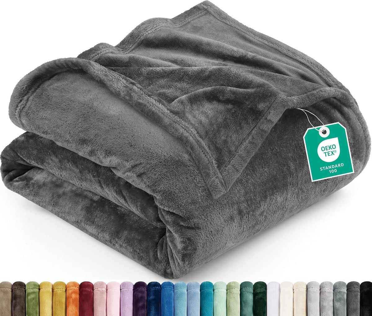 Utopia Bedding Kuscheldecke flauschig Fleecedecke [150x200 cm, Grau]