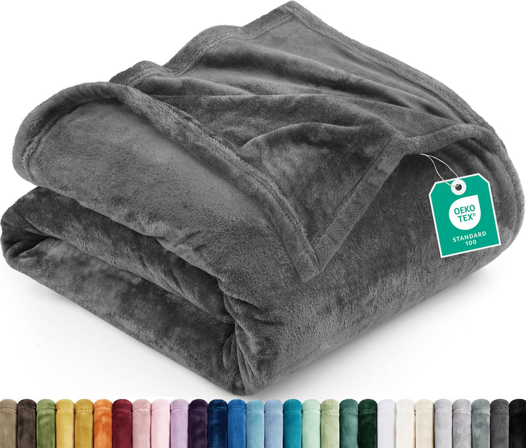 Utopia Bedding Kuscheldecke flauschig Fleecedecke [150x200 cm, Grau]