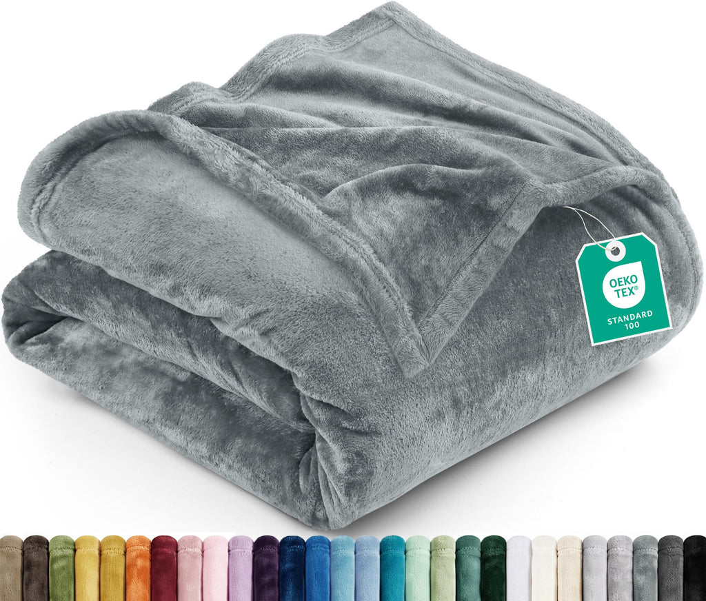 Utopia Bedding Kuscheldecke flauschig Fleecedecke [150x200 cm, Grau]