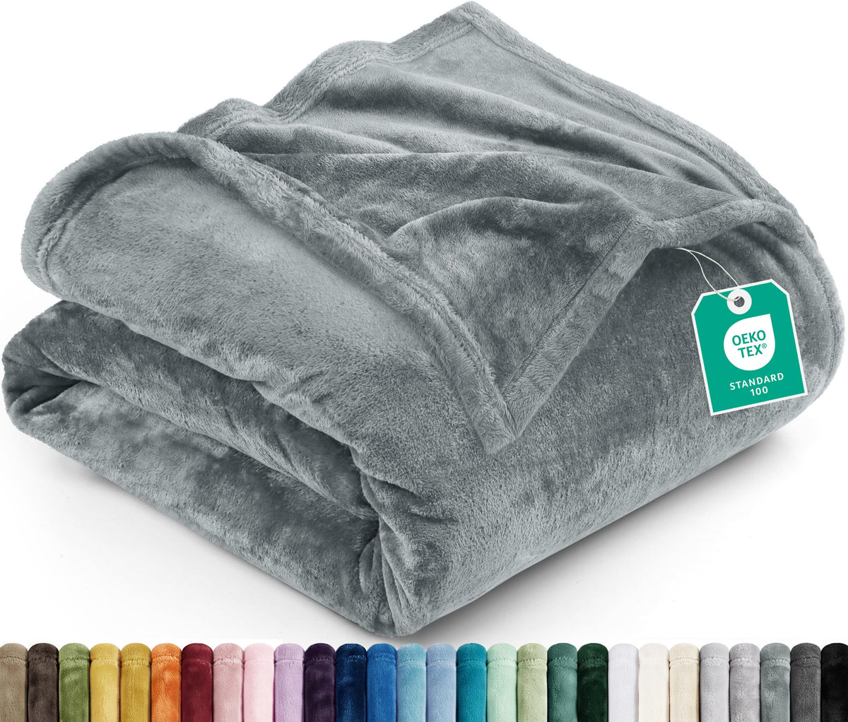 Utopia Bedding Kuscheldecke flauschig Fleecedecke [150x200 cm, Grau]