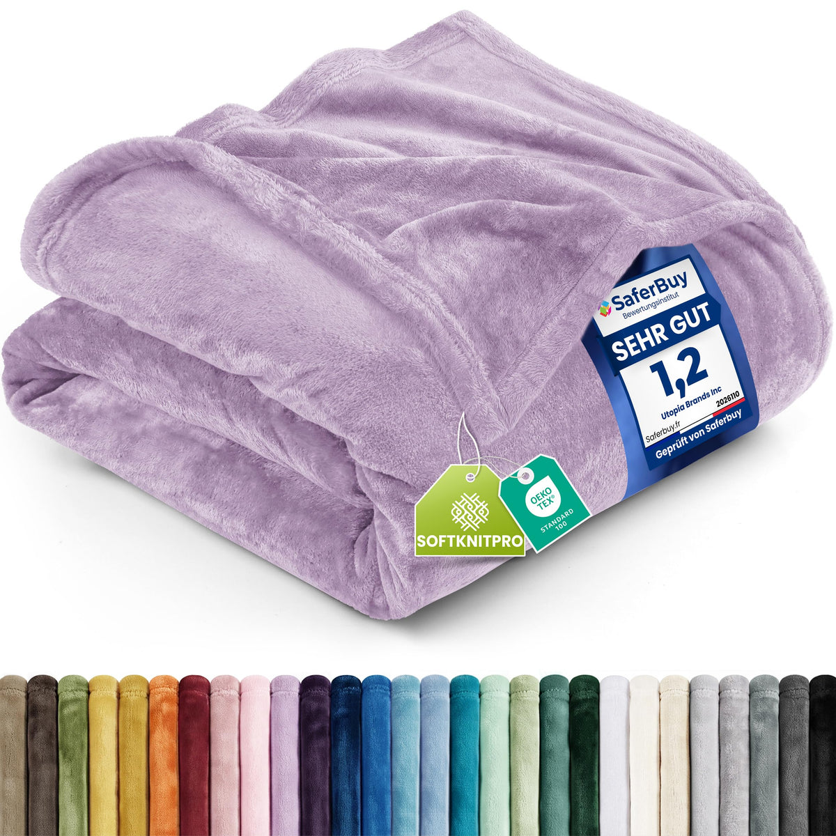 Utopia Bedding Kuscheldecke flauschig Fleecedecke [150x200 cm, Grau]