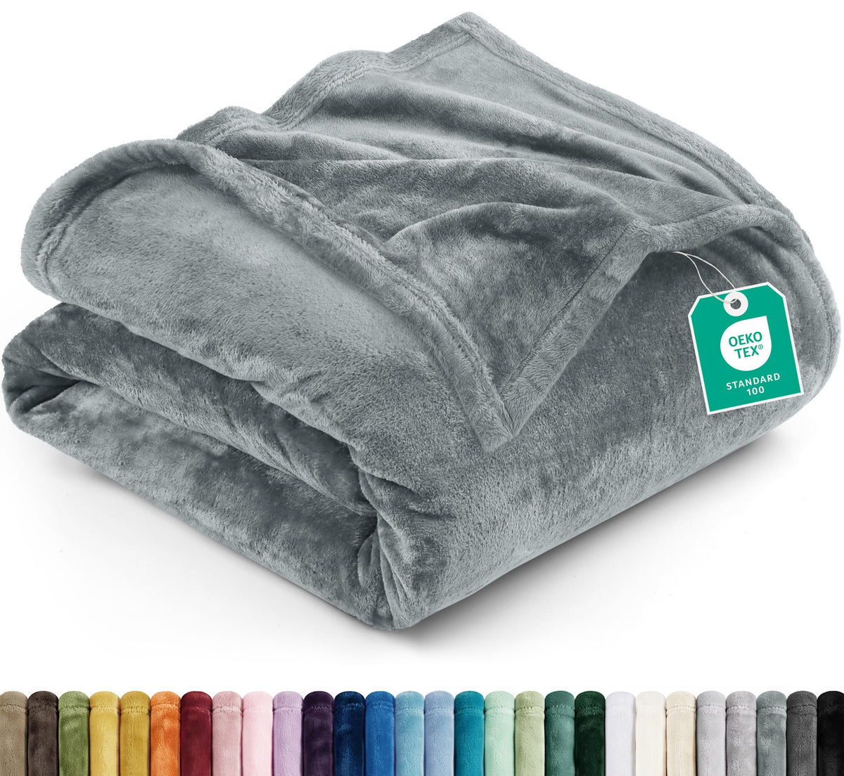 Utopia Bedding Kuscheldecke flauschig Fleecedecke [150x200 cm, Grau]