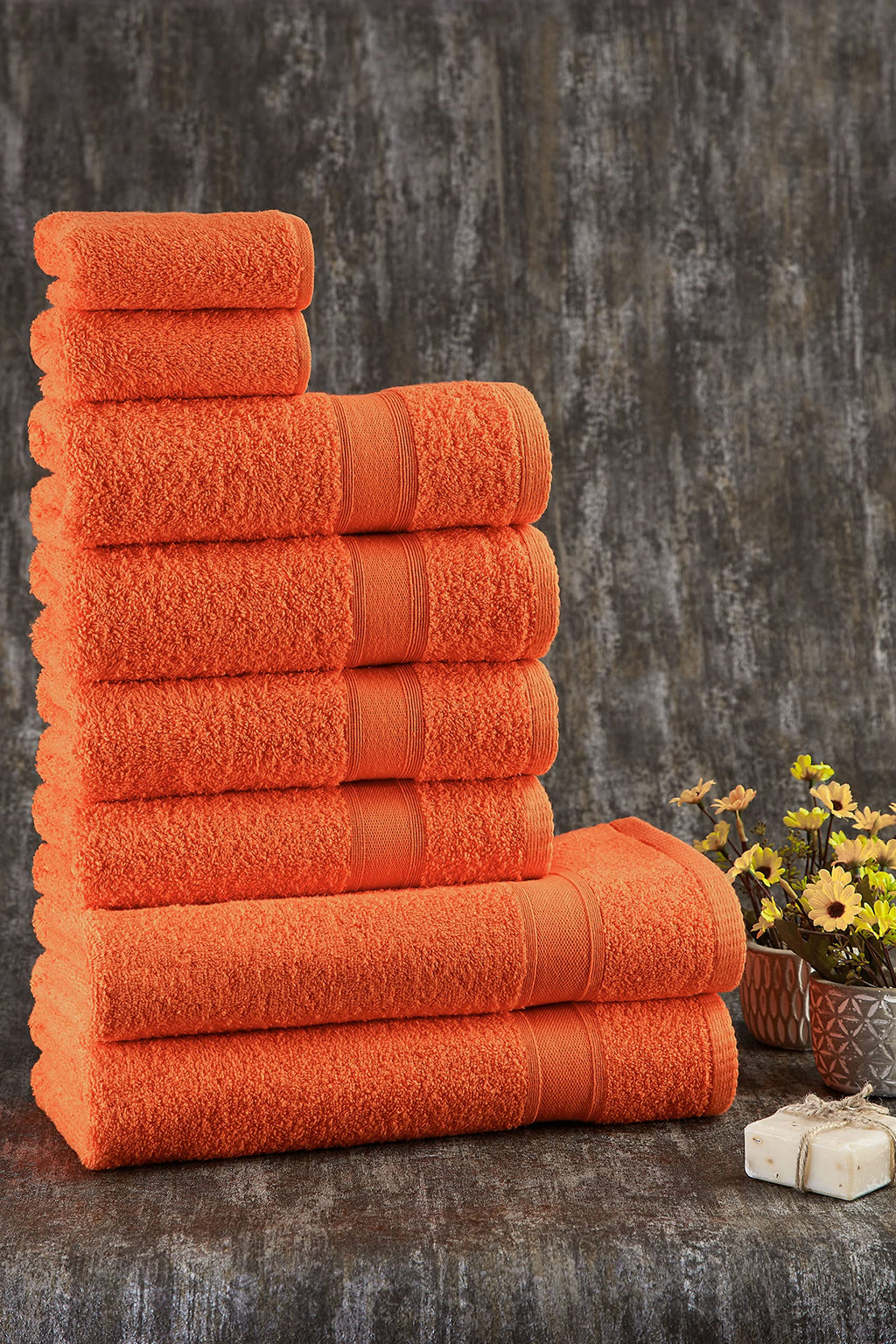 Tuiste Handtücher Set Anthrazit Grau | Handtuch Set 8 Teilig | 2X Badetücher Set, 4X Handtücher, 2X Gästetücher | Weich und Saugstark | Farbe : Anthrazit Grau