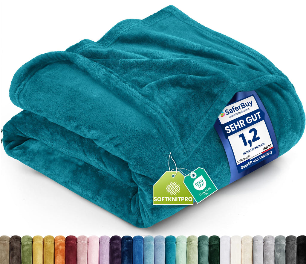 Utopia Bedding Kuscheldecke flauschig Fleecedecke [150x200 cm, Grau]