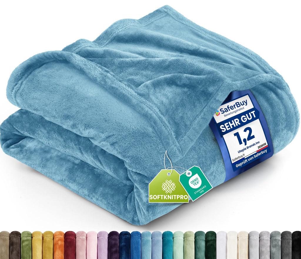 Utopia Bedding Kuscheldecke flauschig Fleecedecke [150x200 cm, Grau]