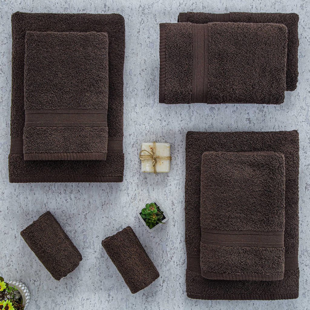Tuiste Handtücher Set Anthrazit Grau | Handtuch Set 8 Teilig | 2X Badetücher Set, 4X Handtücher, 2X Gästetücher | Weich und Saugstark | Farbe : Anthrazit Grau