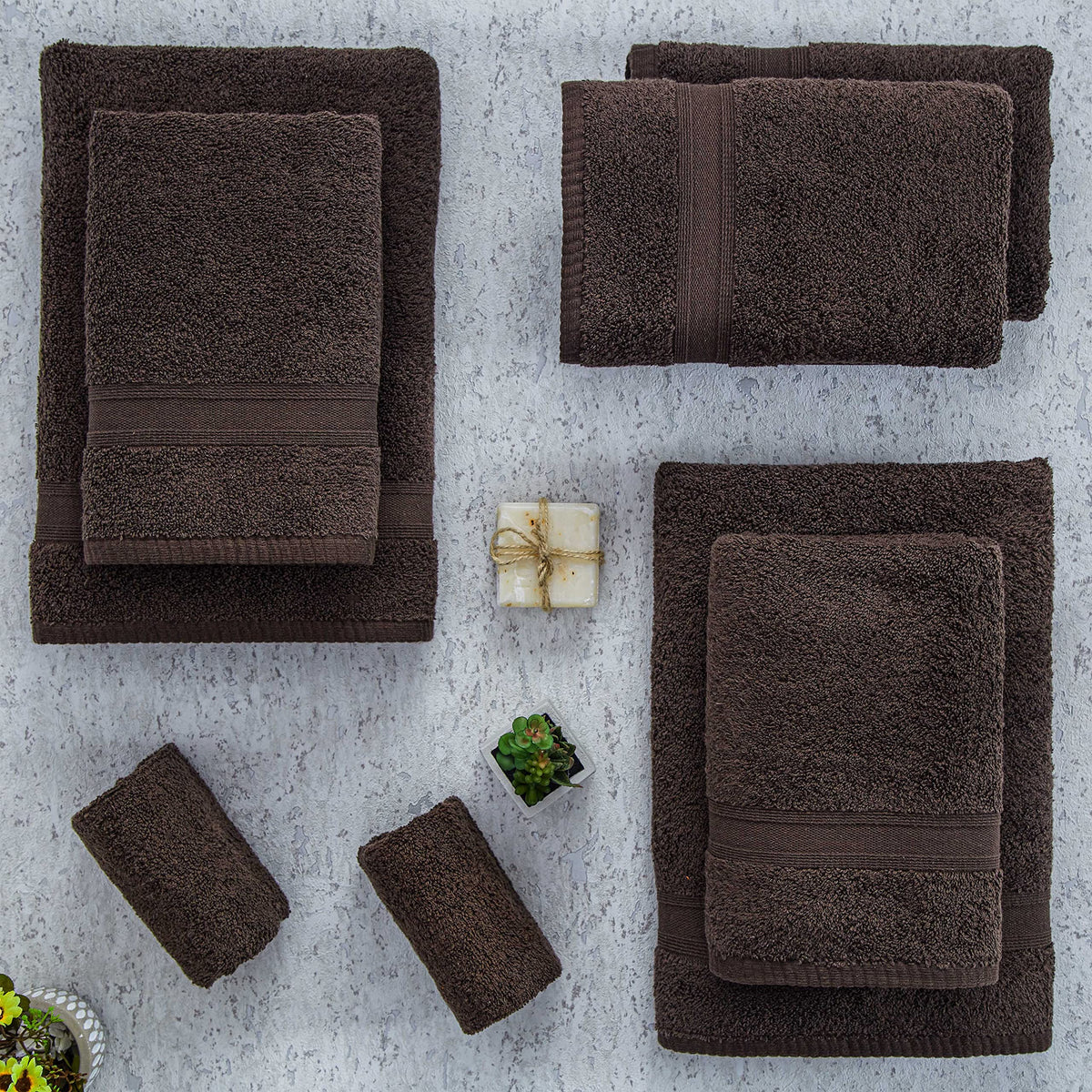 Tuiste Handtücher Set Anthrazit Grau | Handtuch Set 8 Teilig | 2X Badetücher Set, 4X Handtücher, 2X Gästetücher | Weich und Saugstark | Farbe : Anthrazit Grau