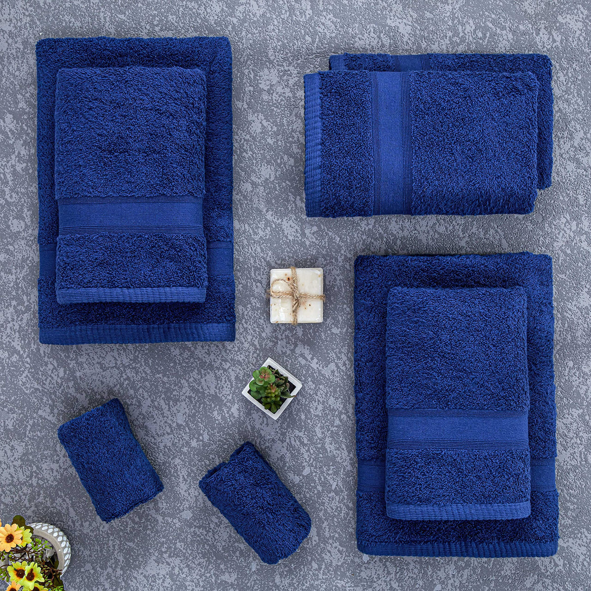 Tuiste Handtücher Set Anthrazit Grau | Handtuch Set 8 Teilig | 2X Badetücher Set, 4X Handtücher, 2X Gästetücher | Weich und Saugstark | Farbe : Anthrazit Grau