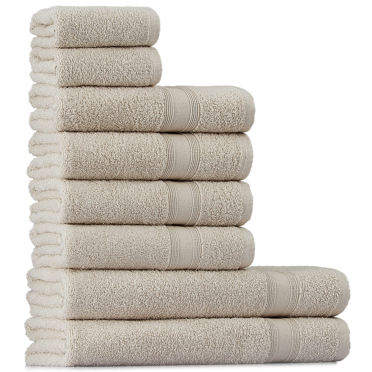 Tuiste Handtücher Set Anthrazit Grau | Handtuch Set 8 Teilig | 2X Badetücher Set, 4X Handtücher, 2X Gästetücher | Weich und Saugstark | Farbe : Anthrazit Grau