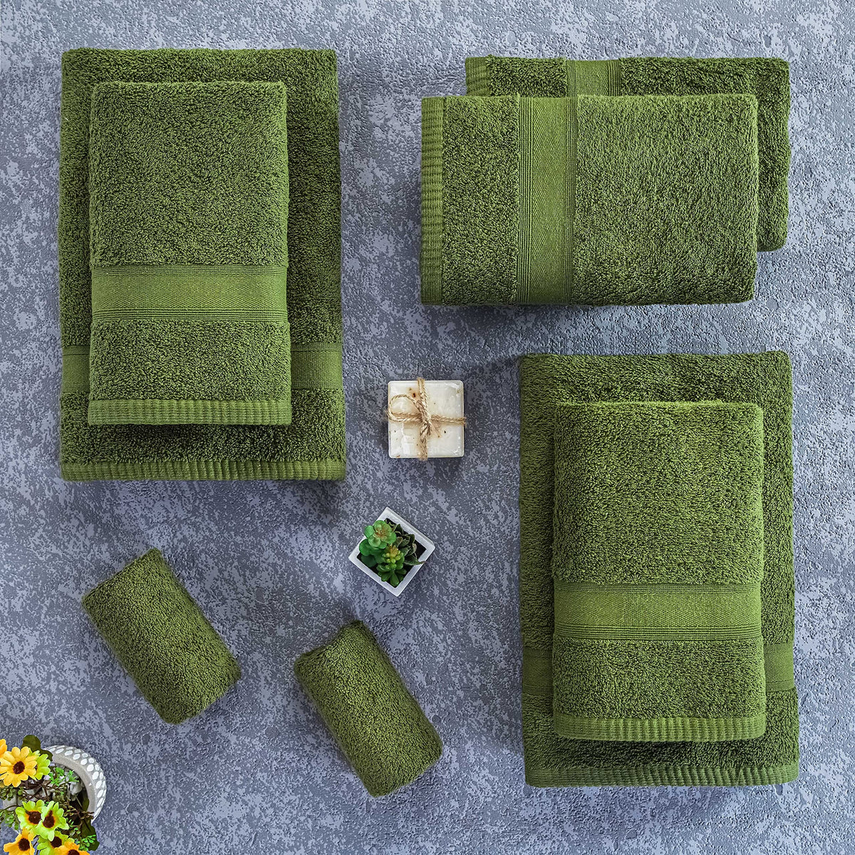 Tuiste Handtücher Set Anthrazit Grau | Handtuch Set 8 Teilig | 2X Badetücher Set, 4X Handtücher, 2X Gästetücher | Weich und Saugstark | Farbe : Anthrazit Grau