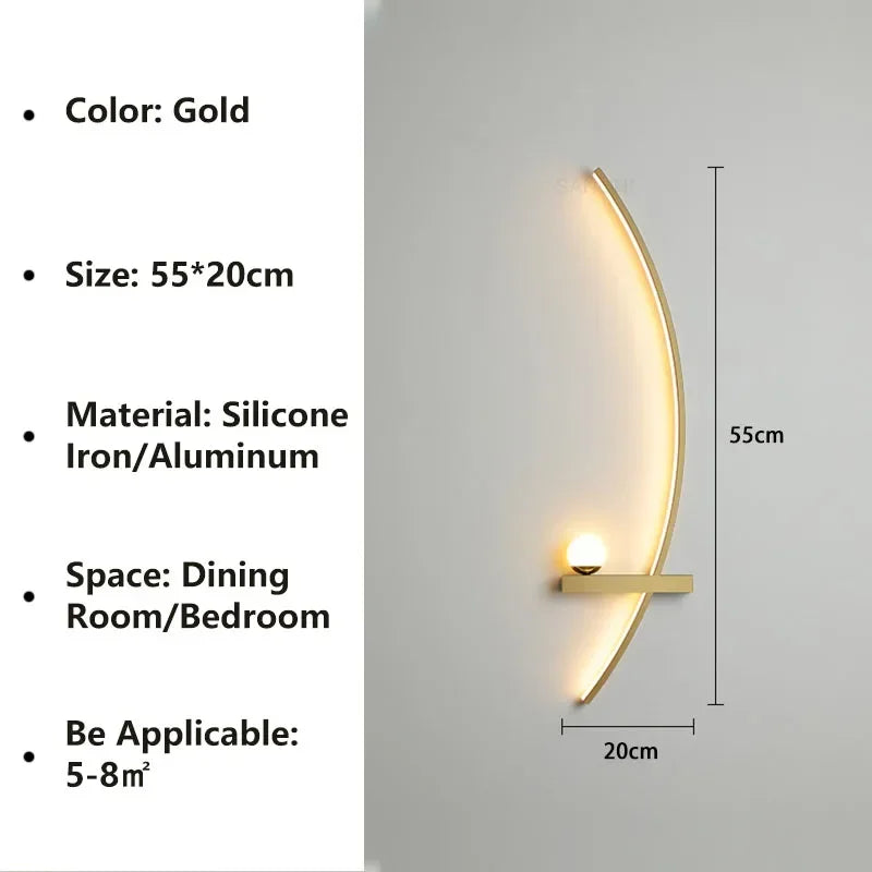 Nordic LED Wand Lampe Streifen Wandleuchte für Schlafzimmer Nachttisch Wohnzimmer Studie Treppe Home Decor Indoor Beleuchtung Leuchte Glanz