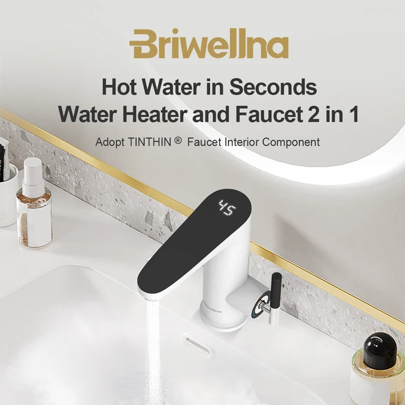 Briwellna Elektrische Warmwasserbereiter 220V Küchenarmatur Tankless Geysire Wasserhahn Heizung Wasserhahn Instant Heater Robinet