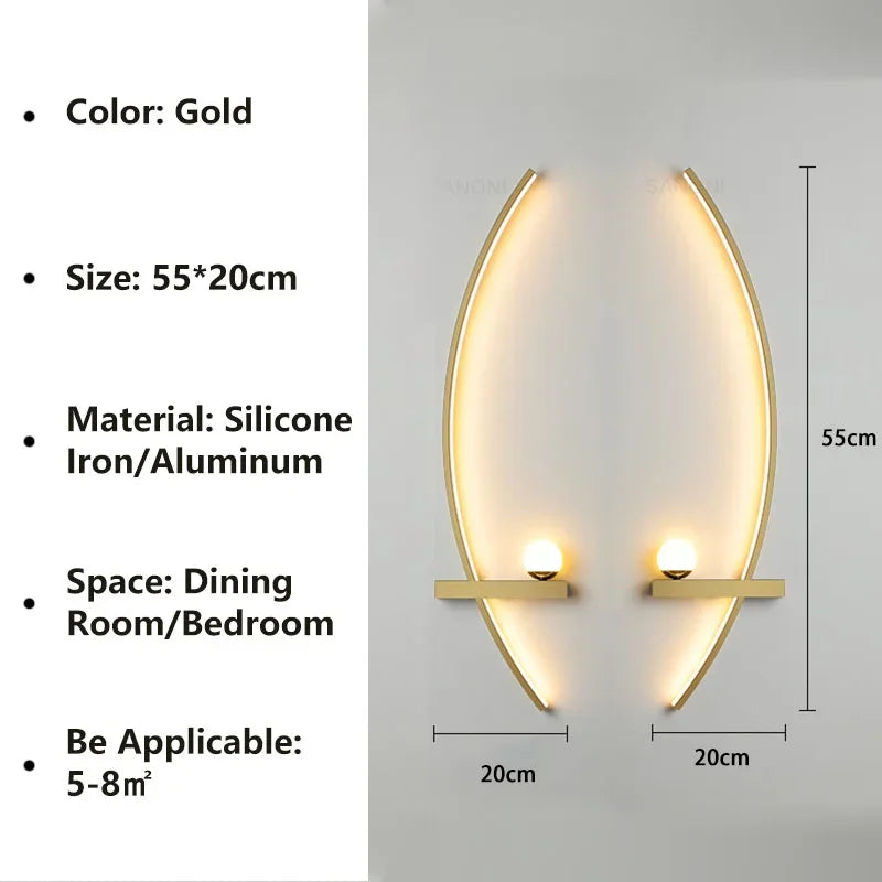 Nordic LED Wand Lampe Streifen Wandleuchte für Schlafzimmer Nachttisch Wohnzimmer Studie Treppe Home Decor Indoor Beleuchtung Leuchte Glanz