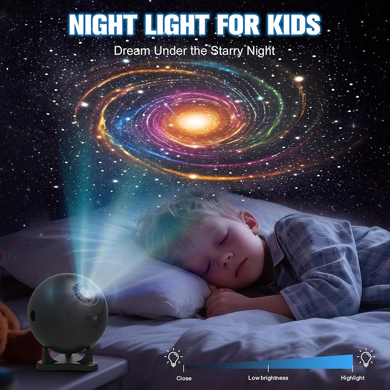 Galaxy Projektor, Sternprojektoren mit 12 Raumfilmen für Schlafzimmer Planetarium Nachtlicht Decke Nebel Wohnzimmer Spielzimmer Dekor