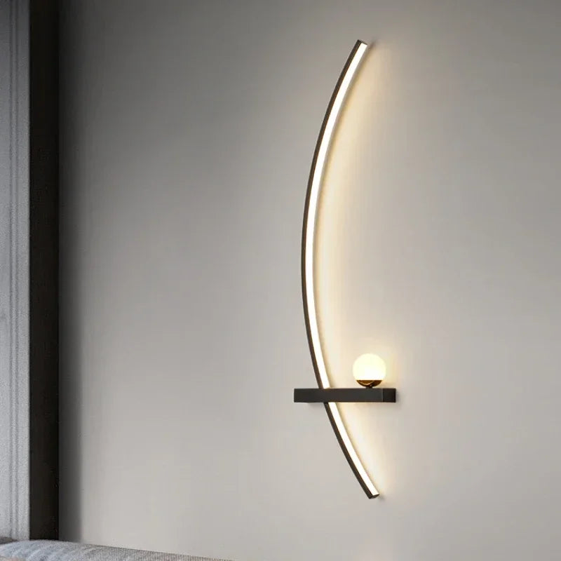 Nordic LED Wand Lampe Streifen Wandleuchte für Schlafzimmer Nachttisch Wohnzimmer Studie Treppe Home Decor Indoor Beleuchtung Leuchte Glanz