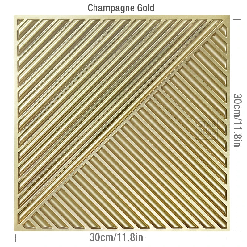 10pcs 3D Wand Panel 30x30cm Gold Mosaik Indoor Wanddekoration für Wohnzimmer Schlafzimmer Hotel Büro Esports Spiel 3D Wandaufkleber