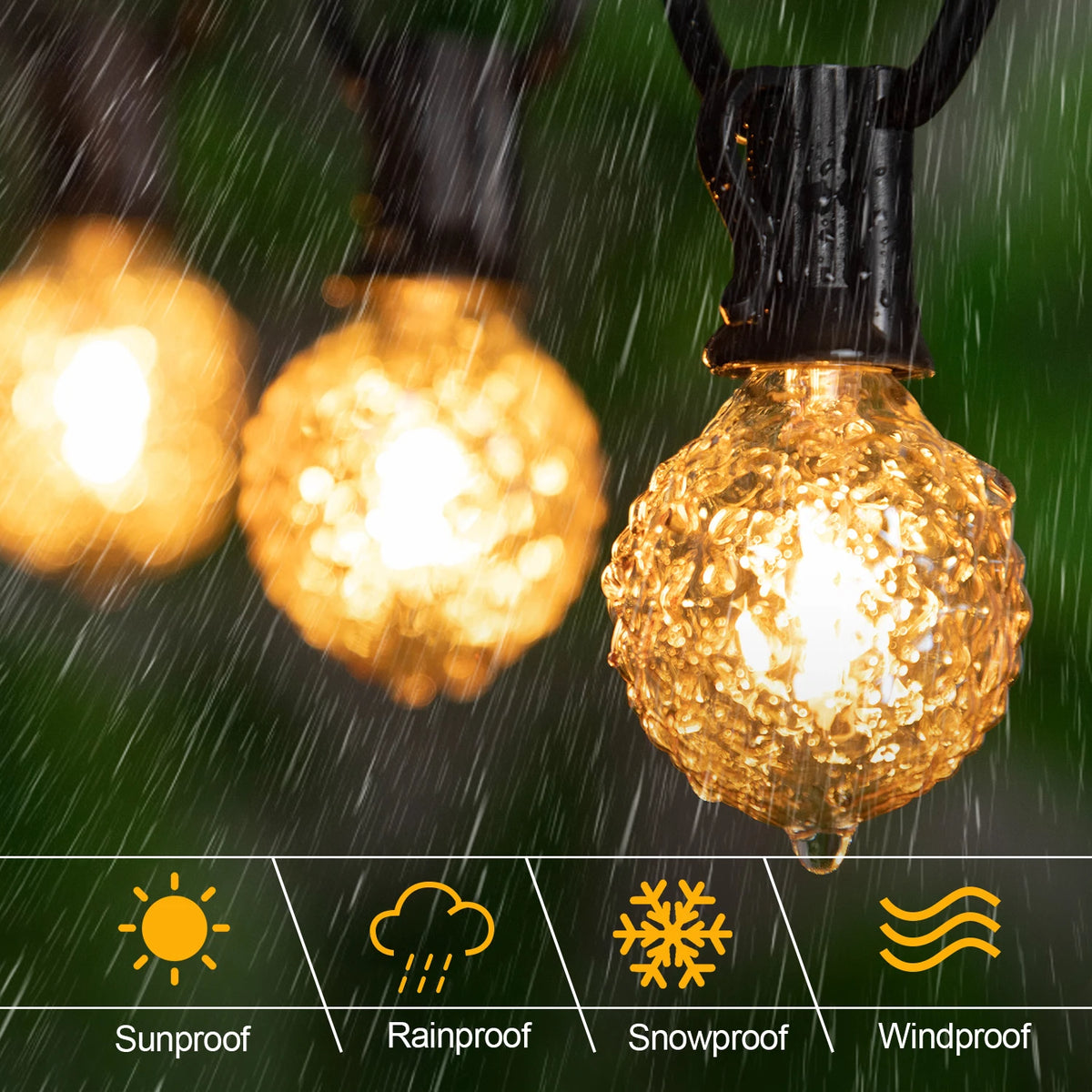 Vernetzbare Diamant Outdoor Lichter Girlande E12 220V G40 Wasserdichte Garten Outdoor Lichterketten Geburtstag Dekorative String Licht