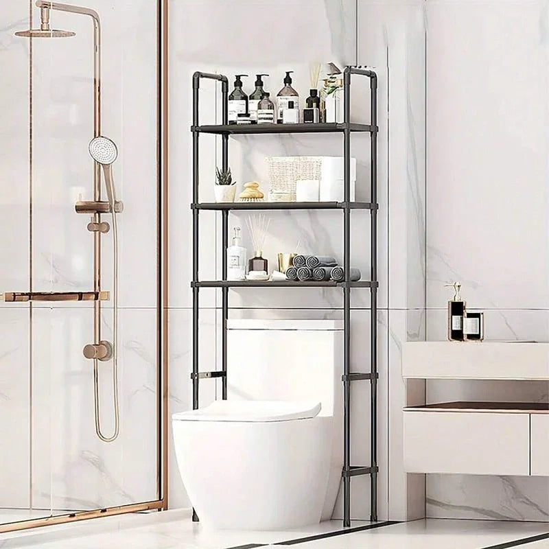 Badezimmer-Aufbewahrungsregal über dem Toilettenregal Mehrschichtiger platzsparender Organizer Multifunktions-Wandbehang-WC-Aufbewahrungsregal