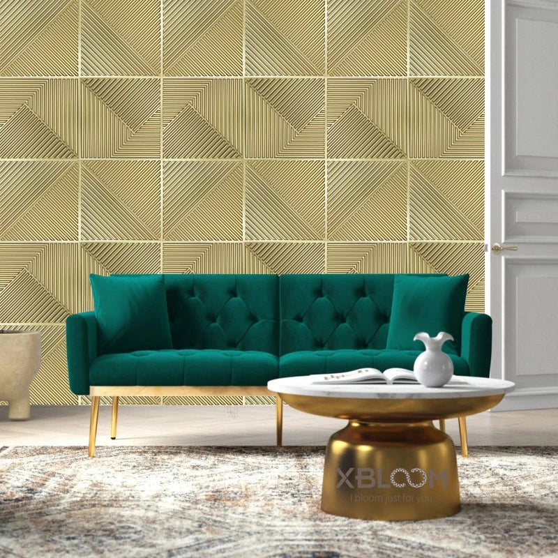 10pcs 3D Wand Panel 30x30cm Gold Mosaik Indoor Wanddekoration für Wohnzimmer Schlafzimmer Hotel Büro Esports Spiel 3D Wandaufkleber