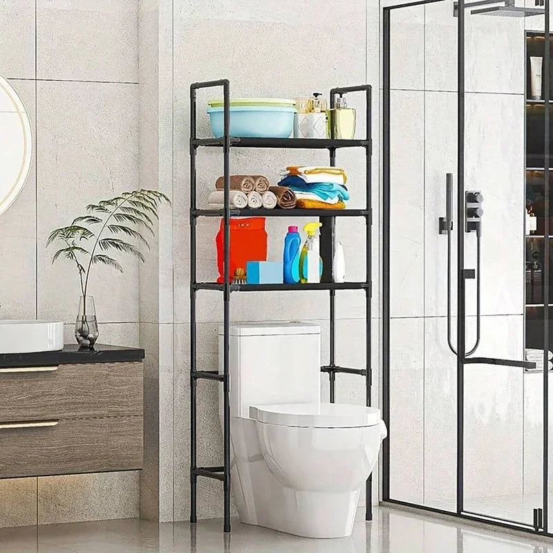 Badezimmer-Aufbewahrungsregal über dem Toilettenregal Mehrschichtiger platzsparender Organizer Multifunktions-Wandbehang-WC-Aufbewahrungsregal