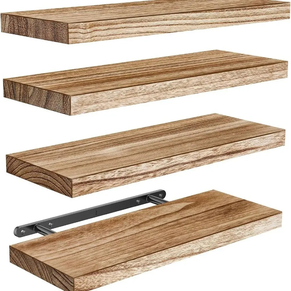 Schwimmende Regale 1pc Wandmontierte schwimmende Regale Holz tieferes Lagerregal Multifunktionale dickere Badezimmerregale