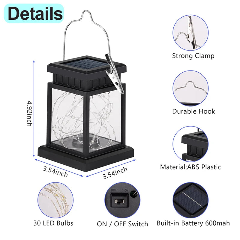 Solar LED Laterne Outdoor Hängende Kerze Lichter Boden Panel Kerze Terrasse Indoor Balkon Vögel Dekoration Beleuchtung Für Garten