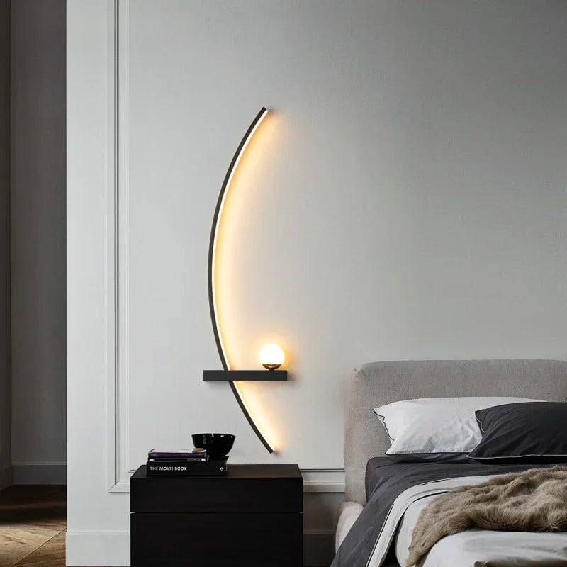Nordic LED Wand Lampe Streifen Wandleuchte für Schlafzimmer Nachttisch Wohnzimmer Studie Treppe Home Decor Indoor Beleuchtung Leuchte Glanz