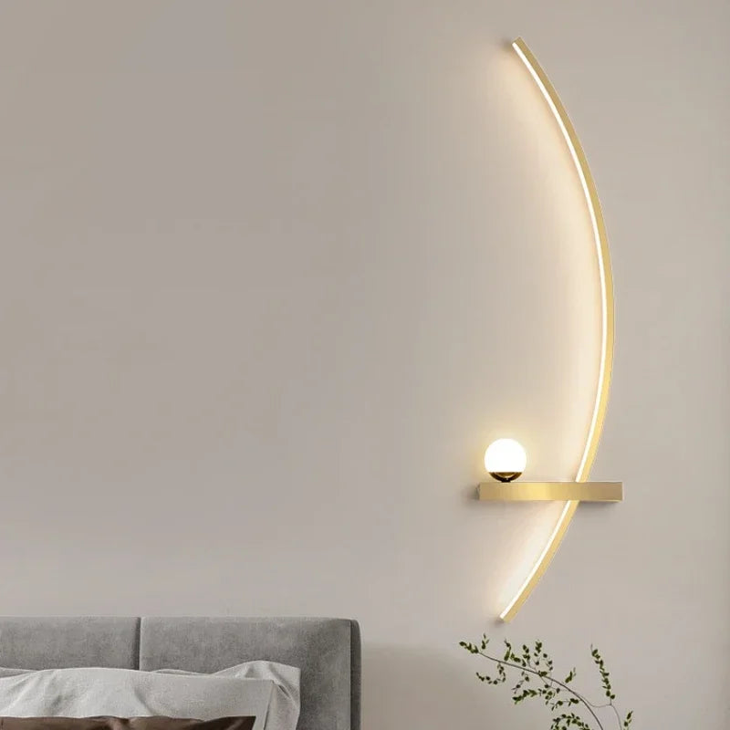 Nordic LED Wand Lampe Streifen Wandleuchte für Schlafzimmer Nachttisch Wohnzimmer Studie Treppe Home Decor Indoor Beleuchtung Leuchte Glanz