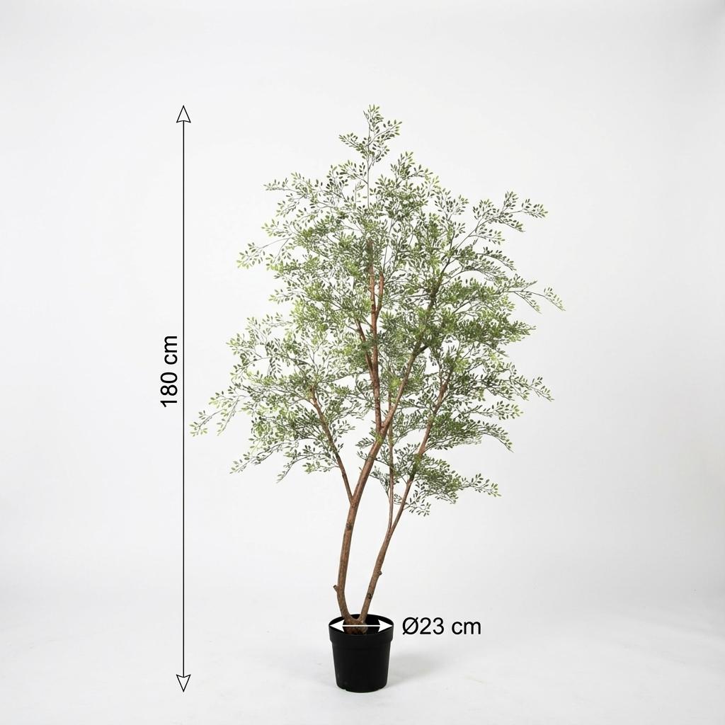 Cassia Baum Kunstpflanze 180cm – Große Deko Kunstpflanze – Pflegefreie Zimmerpflanze für Wohnzimmer Büro & Empfangsbereich