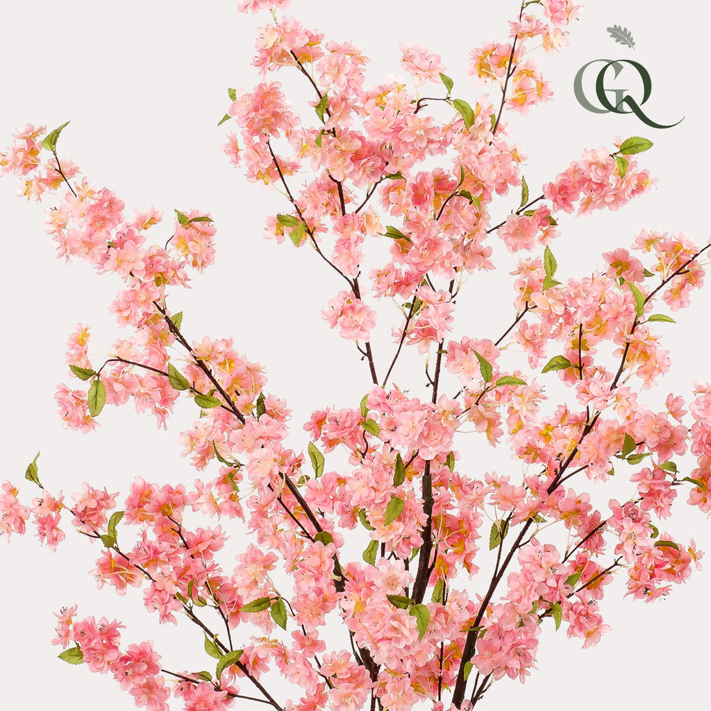 Kunstpflanze Prunus – Kirschblüte Rosa – 175cm – Dekorative blühende Zimmerpflanze ohne Pflege