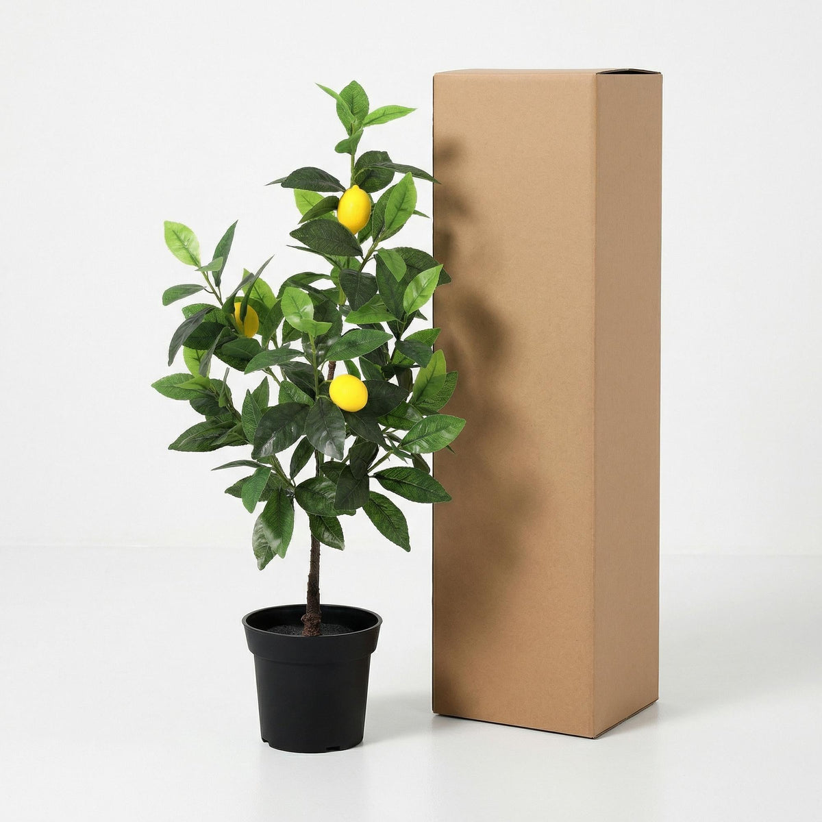Kunstpflanze Zitronenbaum 65cm – künstlicher Lemon Tree – realistische Blätter & Zitronenoptik