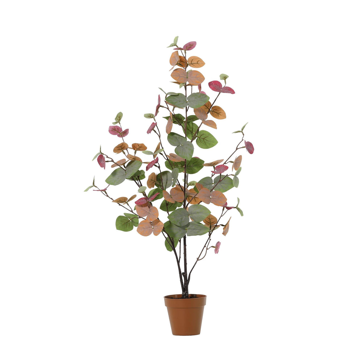 Künstlicher Eukalyptus farbig 86cm dekorative Kunstpflanze für Wohnzimmer Büro Schlafzimmer Flur pflegefreie Wohnraum Deko moderne hohe Kunstpflanze